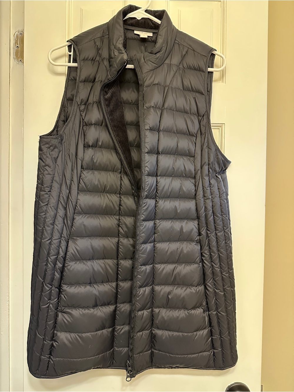 J. Jill Black Quilted Long Puffer Vest
